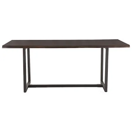 Industrial Dining Table with Faux Live Edge Top